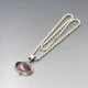 Purple Pink Agate and Silver Pendant