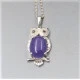 Amethyst and Sterling Silver Owl Pendant