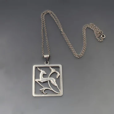 C A Christensen Silver Deer Pendant