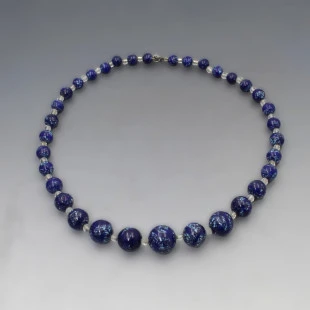 Lapis Lazuli Beads Necklace - 16.5 Inches
