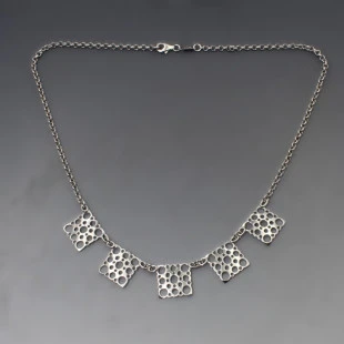 Liisa Vitali Finland Silver Squares Necklace