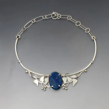 Rare Rita Ferguson Lapis and Silver Necklace