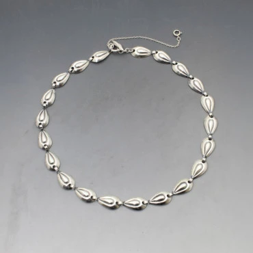 Herman Siersbol  Modernist Silver Leaves Necklace