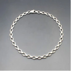 Decorative  Silver Chain Necklace 17.5 Inches