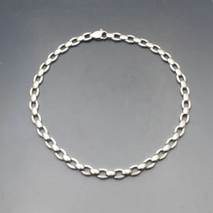 Decorative  Silver Chain Necklace 17.5 Inches
