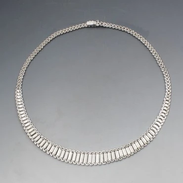 Flat Smooth 835 Silver Necklace