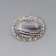 Vintage Agate Sterling Silver Brooch