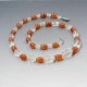 Carnelian and Crystal Beads Necklace 1950's