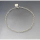 Silver Heart Oval Chain Necklace