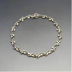 Designer Silver Floral Necklace