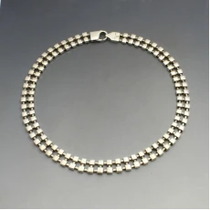Decorative Heavy Silver Link Necklace