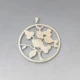 Large 830 Silver Scandinavian Floral Pendant