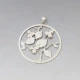 Vintage Large 830 Silver Scandinavian Floral Pendant