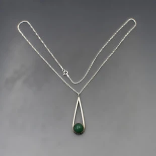 Thomas Buchanan Green Agate Silver Pendant