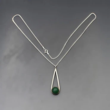 Thomas Buchanan Green Agate Silver Pendant