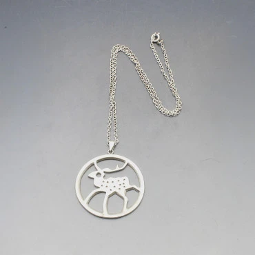 Juhls Silver Reindeer Pendant