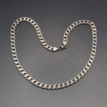 Flat Silver Chain Necklace