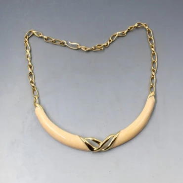Monet Gold Tone Enamel Necklace