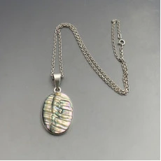 Mexico Sterling Silver and Abelone Shell Pendant