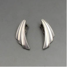 NE From Art Deco Silver Earrings