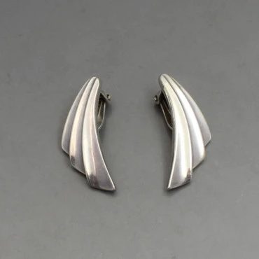 NE From Art Deco Silver Earrings