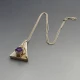Chunky Silver Amethyst and Silver Pendant