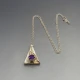 Chunky Silver Amethyst and Silver Pendant