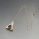 Modernist  Amethyst and Silver Pendant