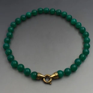 Vintage Green Chalcedony Beads