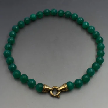 Vintage Green Chalcedony Beads