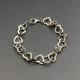 Vintage Silver Hearts Link Bracelet