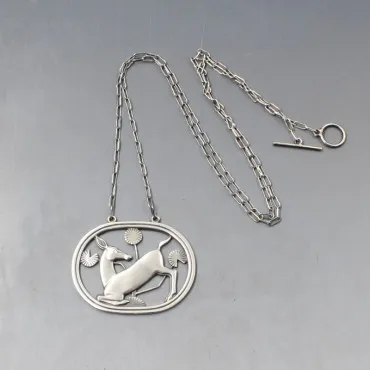 Georg Jensen Arno Malinowski  Kneeling Deer Pendant 