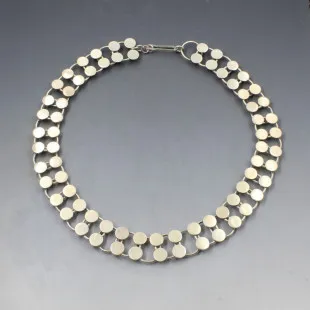 Silver Circles Modernist Necklace