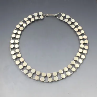 Silver Circles Modernist Necklace