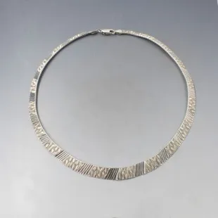 Textured Italian Silver Necklace