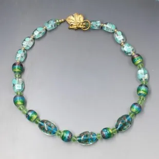 Blue/Green Venetian Beads Necklace