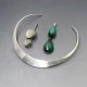 Ronald Hayes Pearson Malachite Silver  Necklace