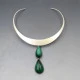 Ronald Hayes Pearson Malachite Silver  Necklace