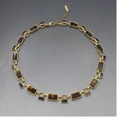 Napier Faux Tigers Eye Necklace