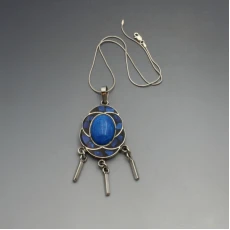 Lapis Lazuli and Sterling Silver Mexico Pendant