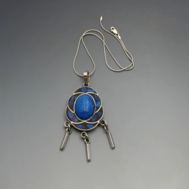 Lapis Lazuli and Sterling Silver Mexico Pendant