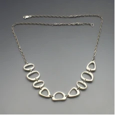 Abstract Silver Ovals Necklace