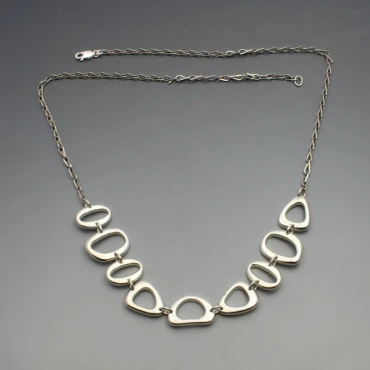 Abstract Silver Ovals Necklace