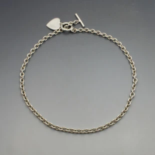 Silver Heart Chain Necklace