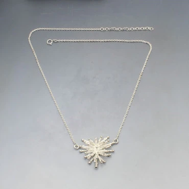 Silver Modernist Abstract Star Pendant