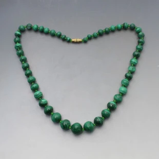 Malachite Bead Necklace - 19 Inches