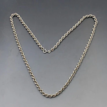 Silver Rope Chain Necklace - 21 Inches