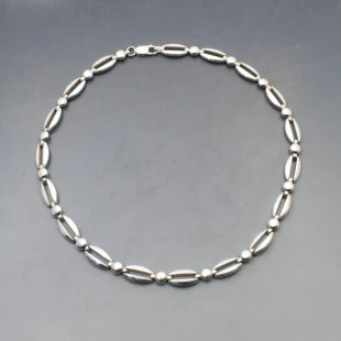 Decorative Sterling Silver Link Necklace