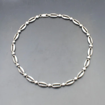 Decorative Sterling Silver Link Necklace