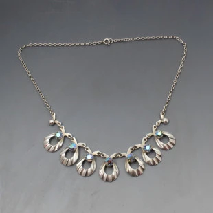 Hermann Siersbol  Silver and Blue Necklace